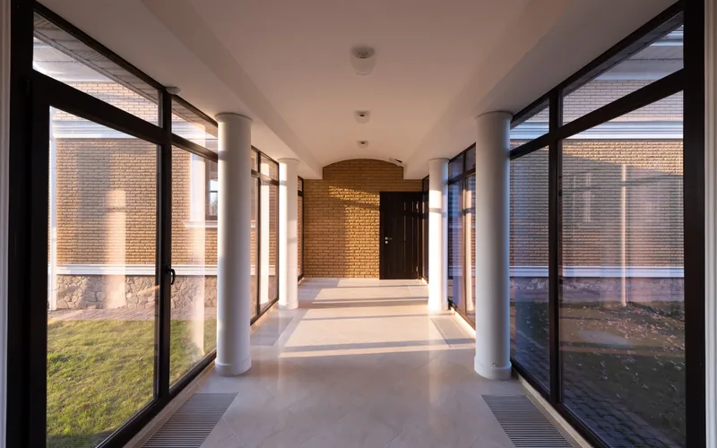 Screened patio with sliding doors at a Florida rental property